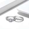 Nickie Wedding Ring Set Engagement Ring Matching Band CZ Womens Ginger Lyne Collection - 2 of 4