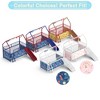 Twin Size Loft Bed with Slide, Curtain Set, and Pennant Banner Flag - 3 of 4