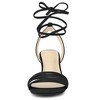 Allegra K Women's Kitten Heel Lace Up Suede Heeled Sandals - 3 of 4