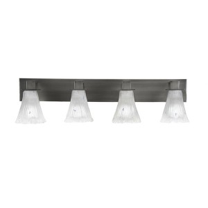 Toltec Lighting Apollo 4 - Light Vanity in  Graphite with 5.5" Fluted Frosted Crystal Shade - 1 of 1