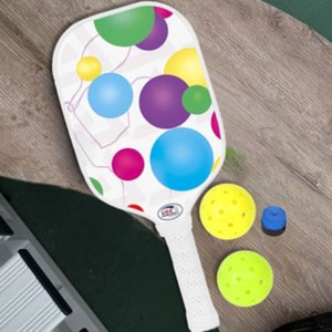 8 Pack Pickleballs with 8 Racket Grips, 40 Holes Outdoor Pickleball Balls, High Visibility & Bounce - 1 of 4