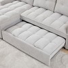 78.75 inch Dark Gray Chenille Reclining Sofa Pull-Out Sofa Bed L-Shaped Sectional Sofa with Reclining Storage for Living Room - 4 of 4