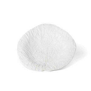 Park Hill Collection White Cabbage Leaf Ceramic Charger, 14" Dia. - 1 of 2