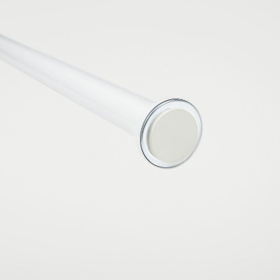 Adjustable White Steel Tension Rod with Rubber Grips