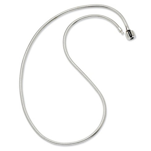 Black Bow Jewelry 16 Inch Artisan Snake 3mm Charm Necklace in Silver for 4mm Charms - image 1 of 3