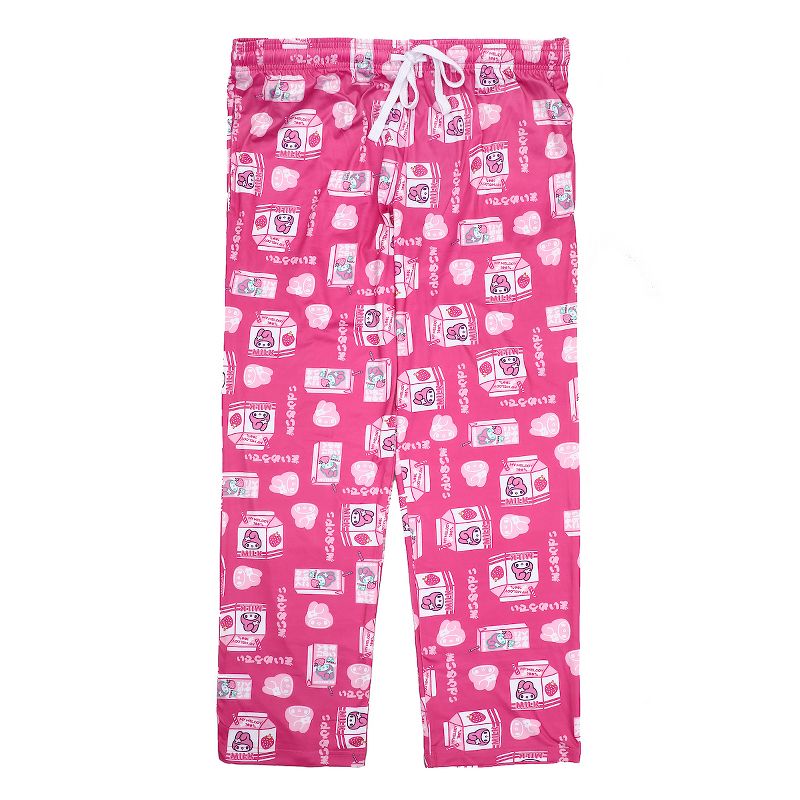 My Melody Strawberry Milk Cartons And Juice Boxes Women's Sleep Pajama Pants, 1 of 3
