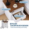 Nightstand with Charging Station, Wooden End Table with USB Ports & Power Outlets, 2 Drawer BedSide Table - 2 of 4