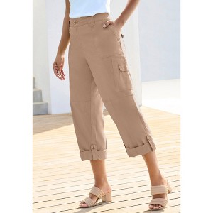 Roaman's Petite Plus Size Convertible Cargo Pants - 1 of 3