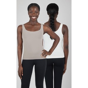 Yogalicious Womens 2 Pack Scoop Neck Devon Fitted Tank Top - 1 of 4