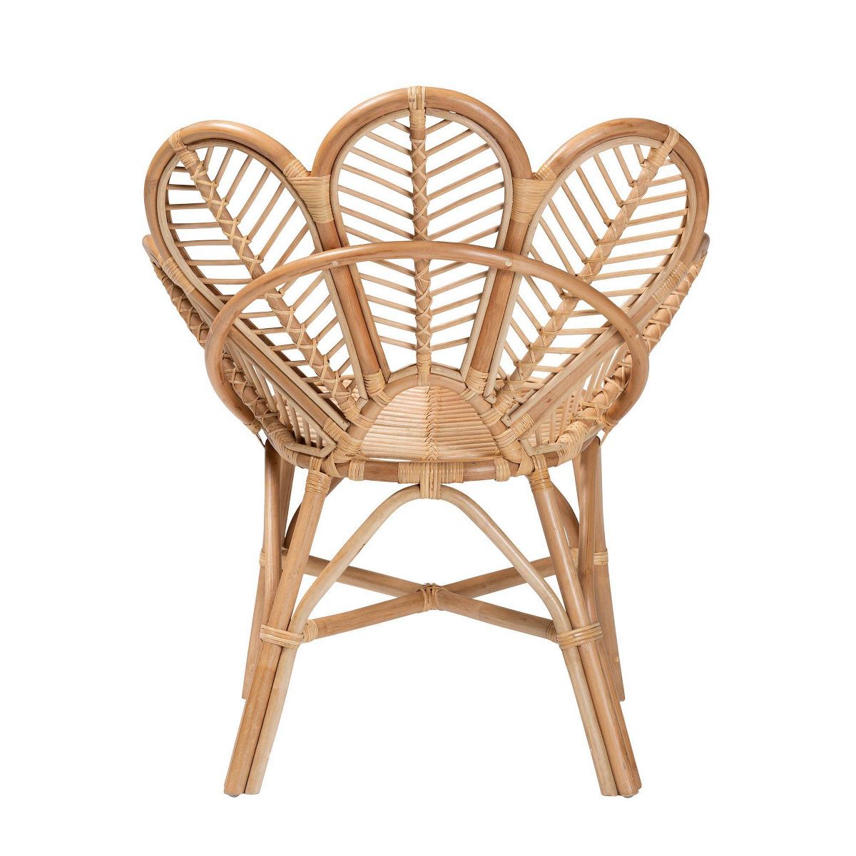 bali & pari Eliava Natural Rattan Flower Accent Chair Natural Brown: Indoor Wicker, No Assembly Required - thumbnail 5