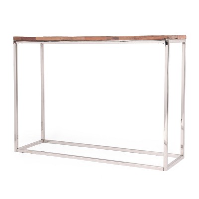 Syemin Console Tables 43" Modern Gold Console Table Narrow Entryway Table Slim Sofa Table Hallway Entryway Console Table, Beige, 43.5"*13.75"*31"