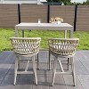PURPLE LEAF Outdoor Rattan Bar Stools Set of 2 Modern Boho Aluminum Patio Bar Height Chair with Cushion for Garden Outdoor and Indoor - 2 of 4