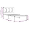 vidaXL Metal Single Bed Frame - Black Steel, Supportive Slats, Elevated Design for Storage - 3 of 4