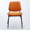 Set of 2 Dining Chairs Armless Chair with Bentwood Back, Upholstered Seat and Metal Legs, Black/Beige/Gray/Orange-ModernLuxe - 4 of 4