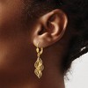 Black Bow Jewelry Two Tone Spiral Dangle Earrings in 14k Yellow Gold & White Rhodium - 3 of 4