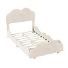 NicBex Twin Upholstered Bed Frame with Velvet Cloud-Shaped Headboard,Platform Bed with Wood Slat Support,No Box Spring Needed,Easy Assembly - 3 of 4