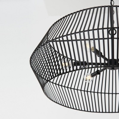 Kaiya Matte Black 31" Wide Metal Drum Chandelier