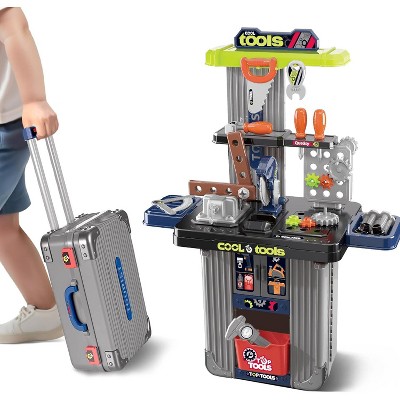 iPlay, iLearn Kids Tool Bench Set, Pretend Play Construction Workbench Toys for Toddlers 3-5