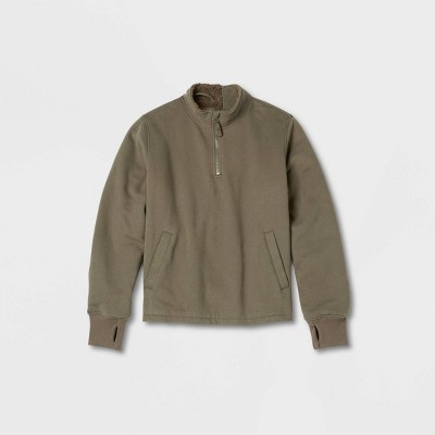 Men's Adaptive Sherpa Fleece Jacket - Goodfellow & Co™ Dark Green