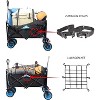 DOMETOUR Collapsible Heavy Duty Beach Wagon Cart Outdoor Folding Utility Camping Garden Beach Cart with Universal Wheels Adjustable Handle Shopping - 4 of 4