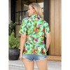 LA LEELA Hawaiian Shirts Womens Short Sleeve Top Tropical Vacation Button Up Summer Beach Party Shirt Coverup for Women - 3 of 4