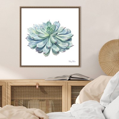 22" Sylvie Bronze Framed Succulent Canvas Wall Art Print