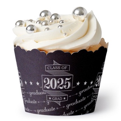 Big Dot of Happiness Graduation Cheers - 2025 Graduation Party Cupcake Wrappers - Set of 12