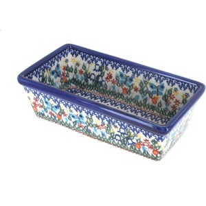 Blue Rose Polish Pottery 394 Vena Small Loaf Baker - 1 of 1