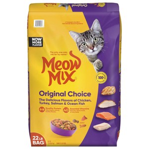 Meow Mix Original Choice with Flavors of Chicken, Turkey, Salmon & Ocean Fish Adult Complete & Balanced Dry Cat Food - 1 of 4