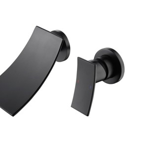 ChicFurnit Bathroom Sink Faucet Wall Mount Widespread for Stylish Bathroom Setup, Black, 12.4"*10.3"*5.1" - 1 of 4