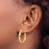 Black Bow Jewelry 3.75mm x 25mm (1 Inch) 14k Yellow Gold Domed Round Tube Hoop Earrings - 3 of 4