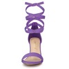 Allegra K Women's Open Toe Lace Up Ankle Strap Chunky Heel Sandals - 2 of 4