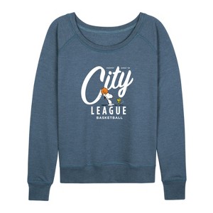 Women's - Peanuts - Peanuts Sports Lightweight French Terry Wide Neck Long Sleeve Shirt - 1 of 4