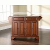 HomeStock  LaFayette Granite Top Rolling Kitchen Island Storage Cart, Microwave Stand, Spice Rack, Cherry - 3 of 4