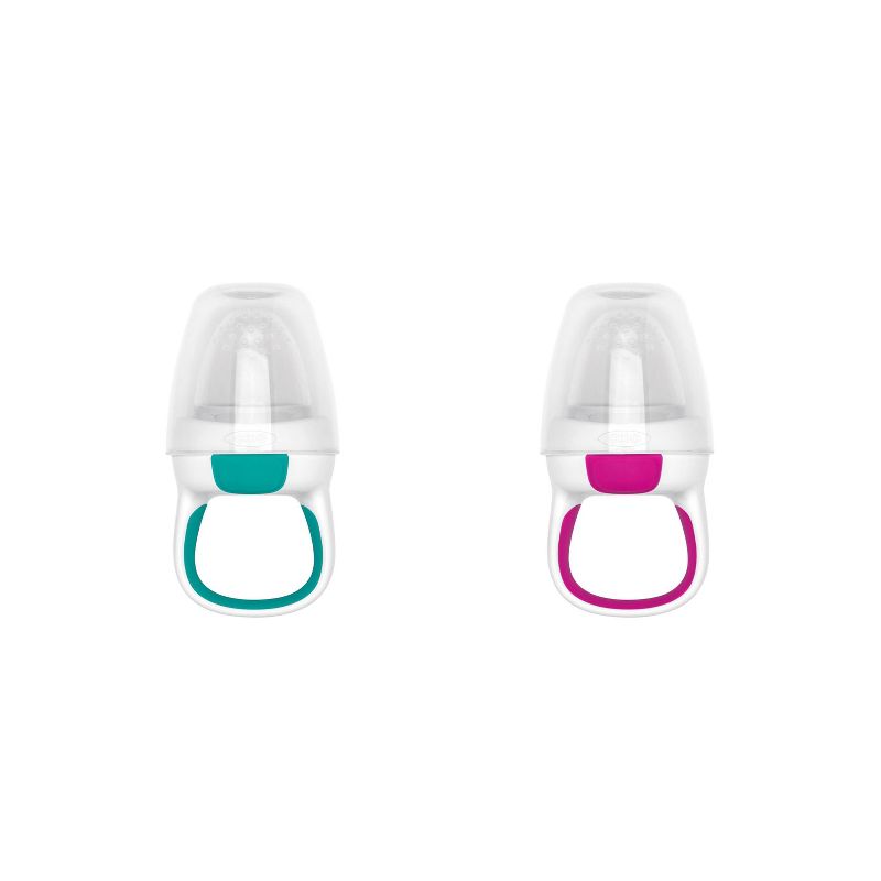 OXO TOT Silicone Self Feeder - 2pk - Pink/Teal, 1 of 11