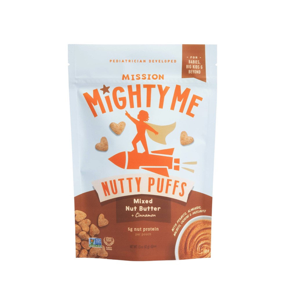 Mission MightyMe Nutty Puffs Baby Snacks - Mixed Nut Butter 1.5oz - 1.5oz