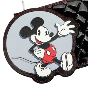 Disney Mickey Mouse Character Circle Black Quilted Card Wallet - 1 of 4