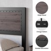 Full Size Bed Frame with Headboard, Industrial Platform Bed Frame with Charging Station - 3 of 4