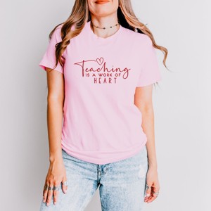 Simply Sage Market Teaching Is A Work Of Heart Short Sleeve Tee - 1 of 4