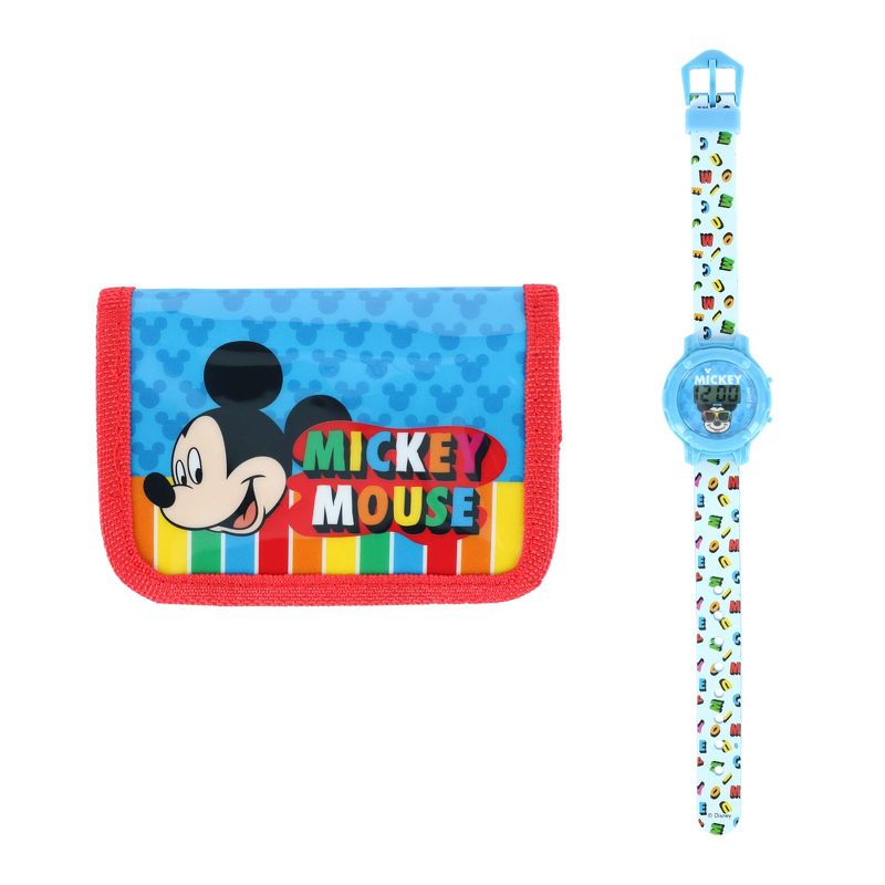 Textiel Trade Kid's Disney Mickey Mouse Digital Watch and Wallet Set, 1 of 7