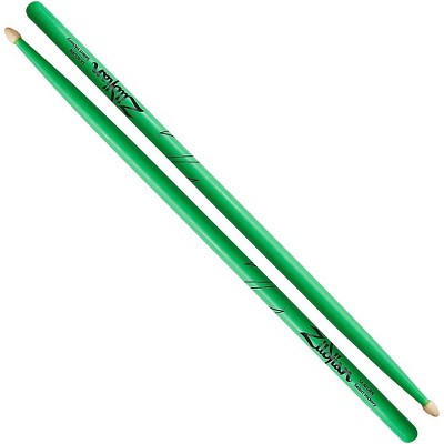 Zildjian Acorn Tip Neon Green Drumsticks 5A Wood Tip