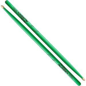 Zildjian Acorn Tip Neon Green Drum Sticks 5A Wood Tip - 1 of 1