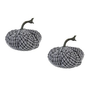 Whisen Set of 3, 4.8x4.8x4.8"H Pumpkin, Pumpkin Ornament Decor for Harvest Festival Fall Festival & Thanksgiving - 1 of 4
