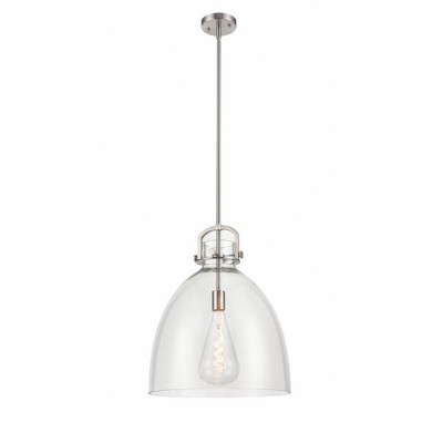 Newton Bell - 1 Light Stem Hung Pendant In Industrial Style-21.63 Inches Tall and 16 Inches Wide