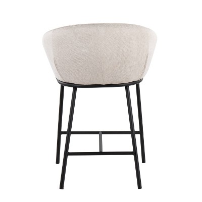 Ashland Cream and Black Swivel Counter Stools Set of 2