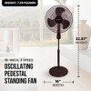 HomePointe 16-Inch 3 Speed Tilt Head Oscillating Pedestal Standing Fan - 3 of 4