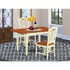 HomeStock 3-Piece Buttermilk and Cherry Finish Solid Wood Top Dining Table Set - 2 of 4