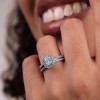 GILDED 925 Sterling Silver Wedding Ring Set for Women | Lab-Grown Diamond Engagement Ring in 1/2, 5/8, 3/4, 1 Carat | Size 7 | Bridal Set - 4 of 4