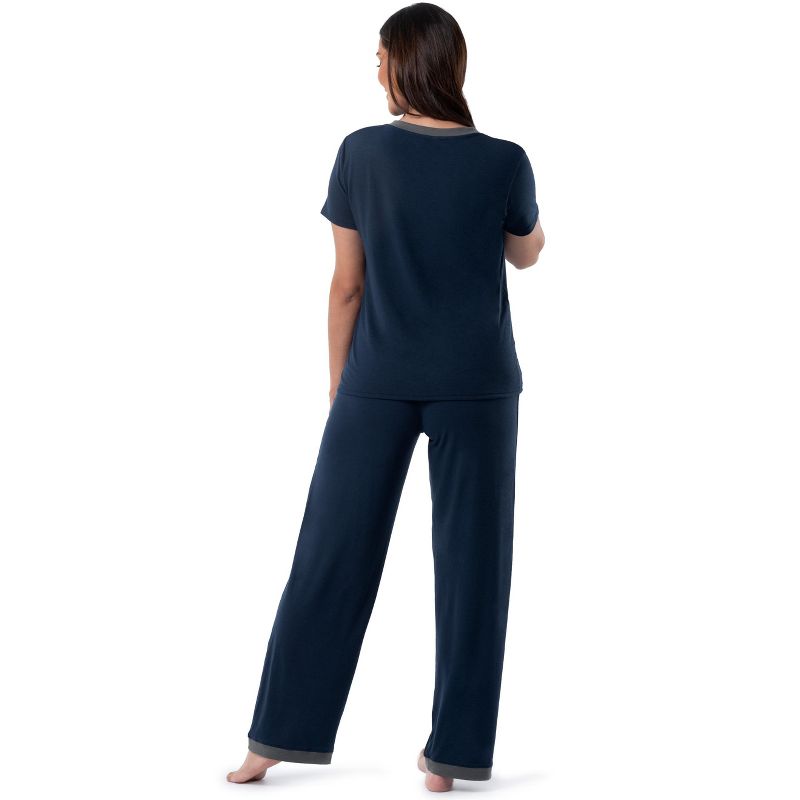 Fruit of the Loom Women's and Plus Short Sleeve Breathable Pajama Set, 3 of 5