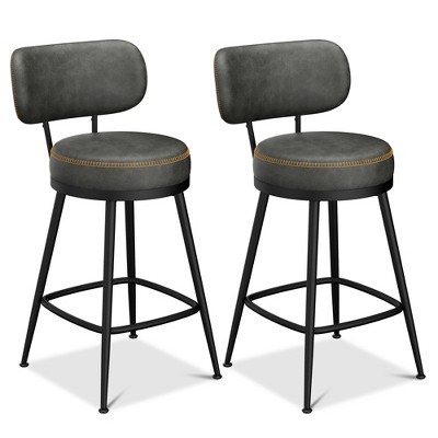 Dyonery 26.3" H Bar Stools Set of 2/4,Faux Leather Counter Height Bar Stools,Modern Backless/Back Counter Stools for Kitchen Island,Home Bar